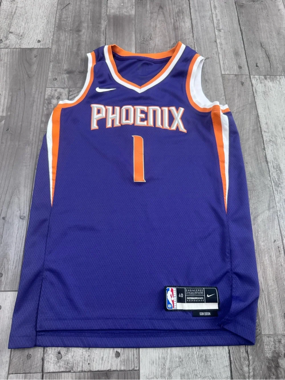 Nike Phoenix Suns Devin Booker Jersey Nike Adult Swingman Purple Small Icon